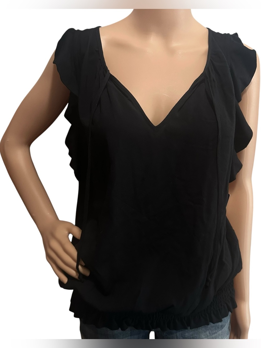 NWT! INC International Concepts Ruffle Smocked-Hem Top (Style 100098119) XL